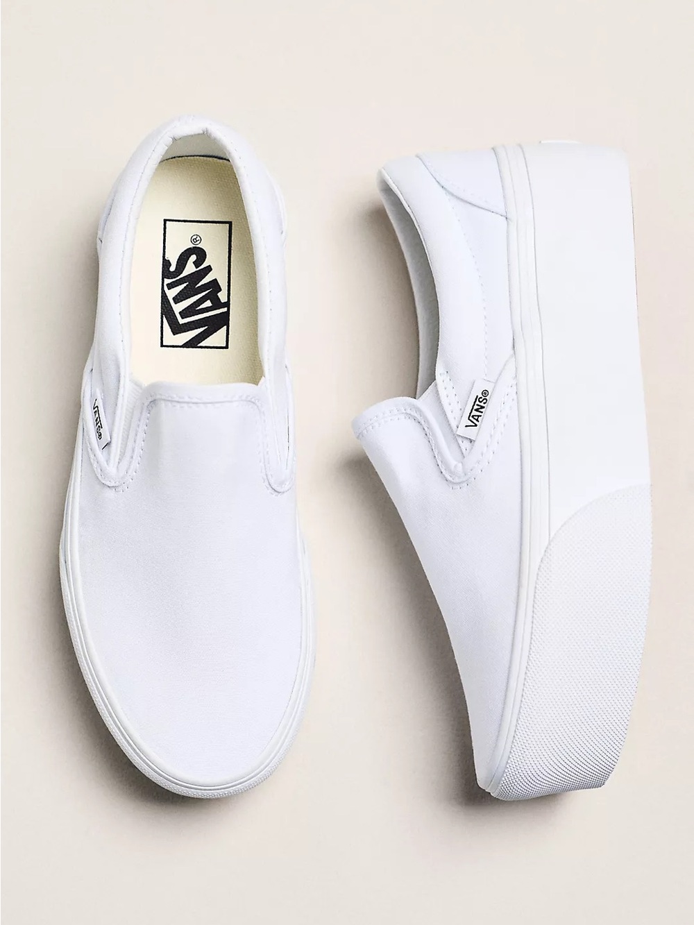Classic Slip-On Platform Shoe White SZ 7.5